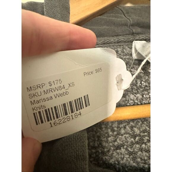 Marissa Webb Gray French Terry Graphic Hoodie Size XS - Picture 3 of 6